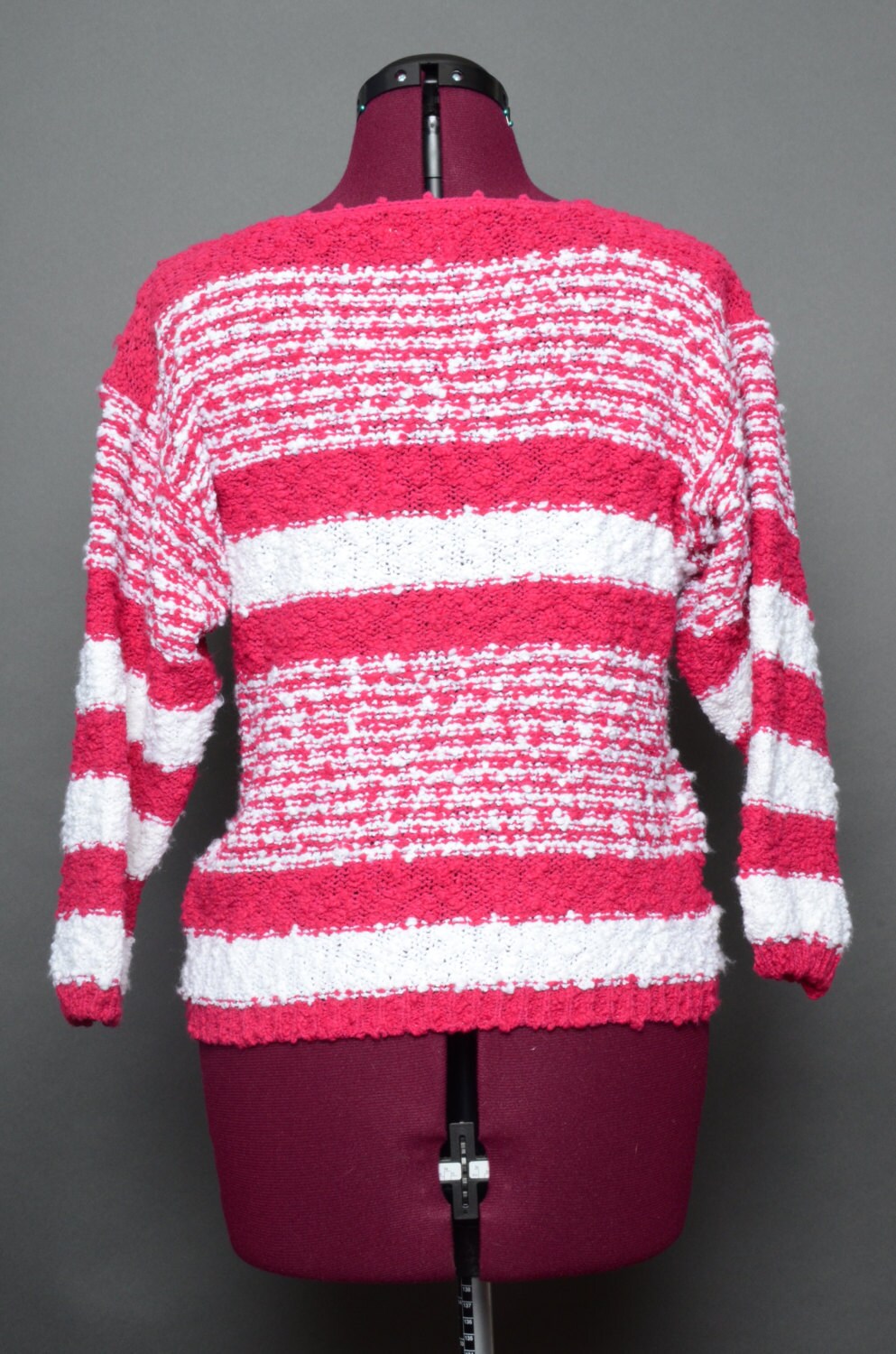 Knit Sweater Boucle Stripe 1990s Small Womens by HankAndGeorge