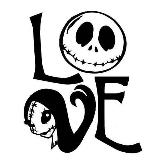 Items similar to Nightmare Before Christmas Love vinyl decal FREE