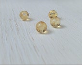 Citrine Golden Yellow Loose Stone Beads Round 4mm 6mm sizes 5-stone sets Genuine Natural precious stones for beading and jewelry