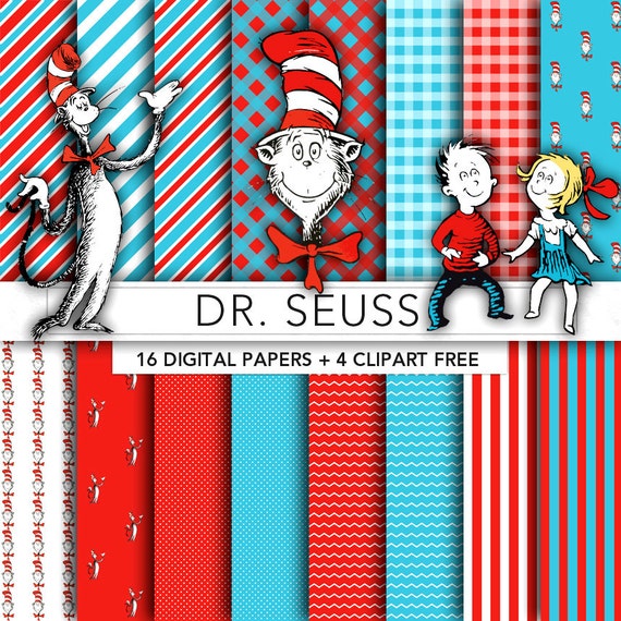 Dr Seuss digital paperDr Seuss by GraphicFarm on Etsy
