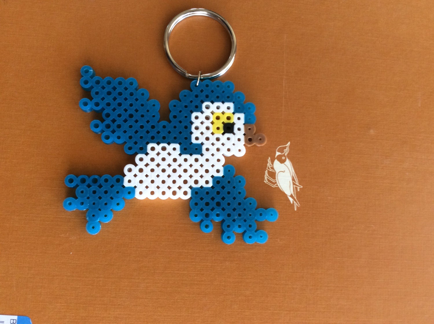Cute Bird Perler beads handmade keychain