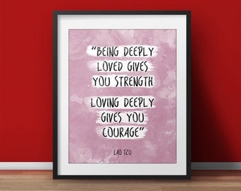Love Poster, Lao Tzu (VARIOUS COLORS!) Love Quote, Words of wisdom, "Sides of Love", Typographic Print, Watercolor Quote