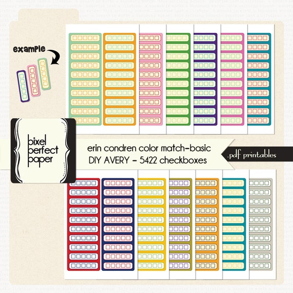 Erin Condren Planner Color Match .pdf by Pixelperfectpaper on Etsy