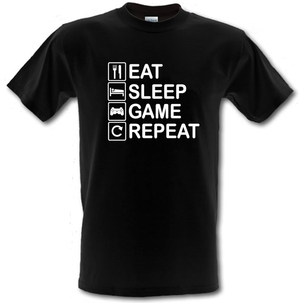 Eat Sleep Game Repeat Heavy Cotton t-shirt All Sizes Small