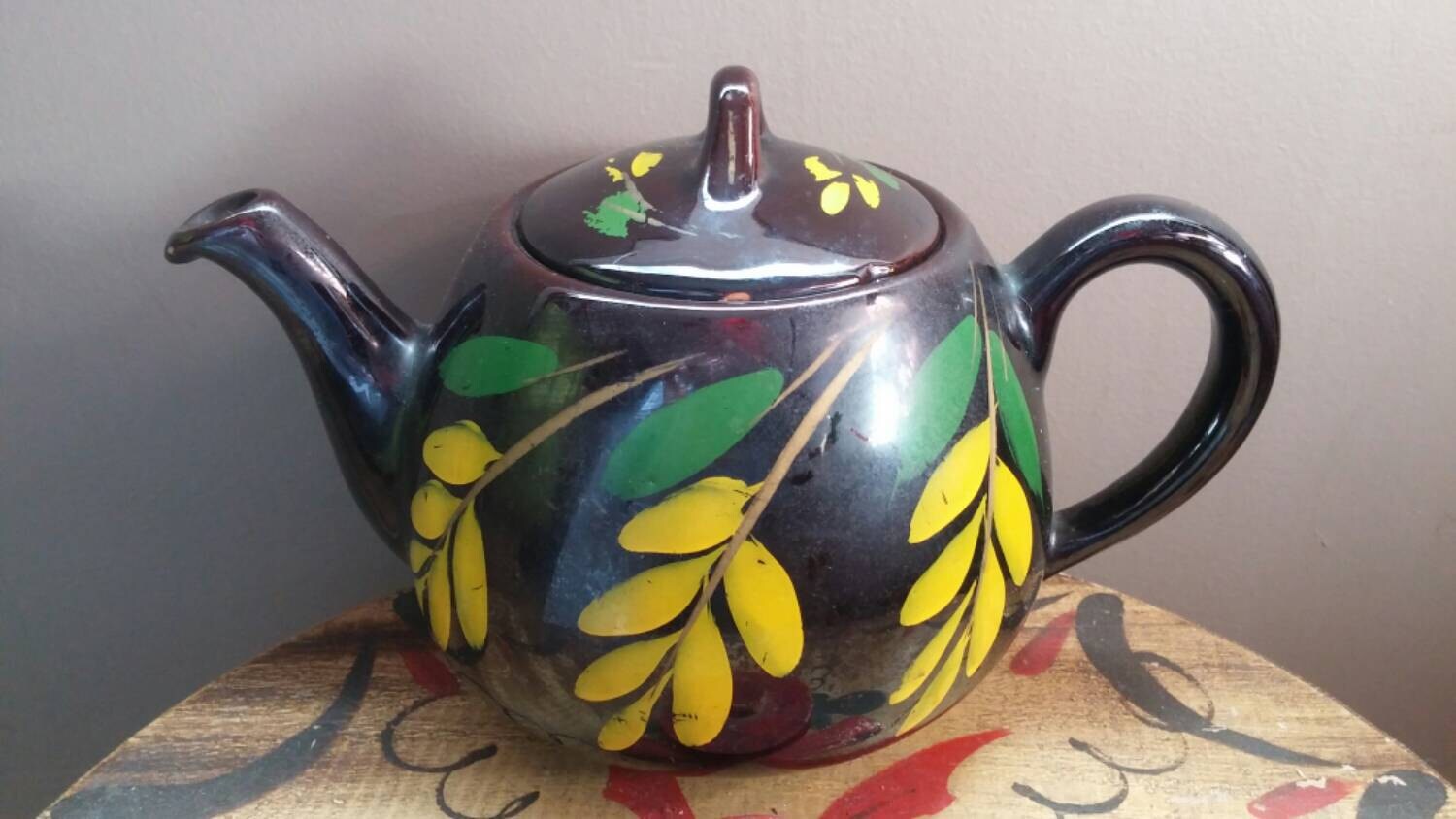 Royal Canadian Art Pottery Teapot with Hand by BumpedandBruised