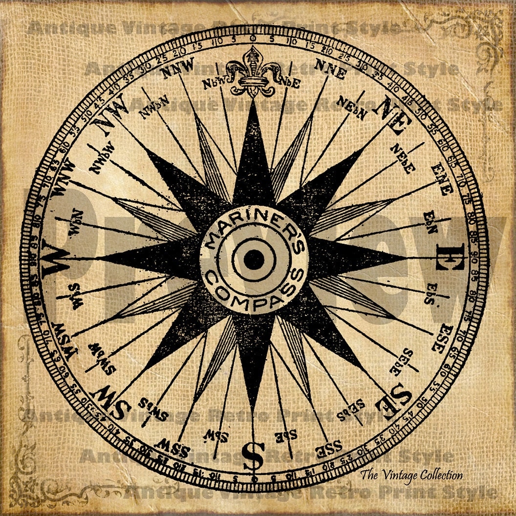 mariners-star-compass-nautical-ocean-graphic-printable-image
