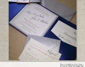 Wedding Invitations, Blue and Silver Wedding Invitations, Modern Wedding Invitations, Blue and Orange Wedding Invitations