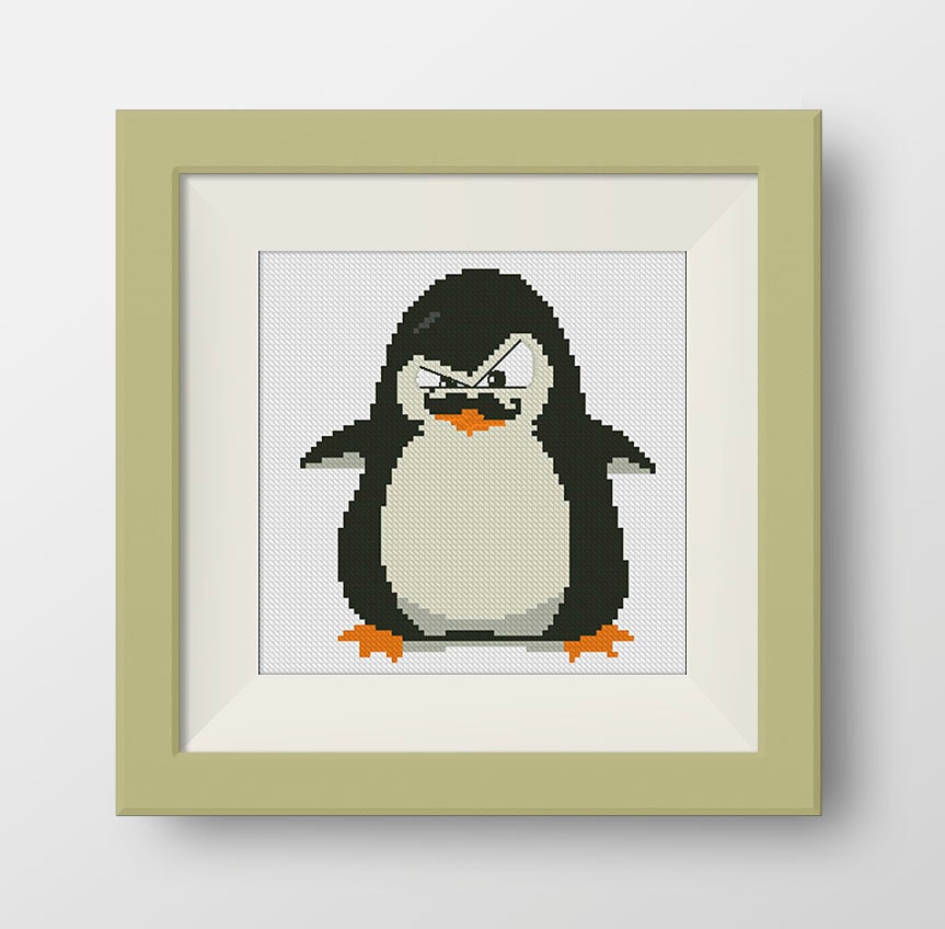 BUY 2 GET 1 FREE Penguin cross stitch pattern pdf counted