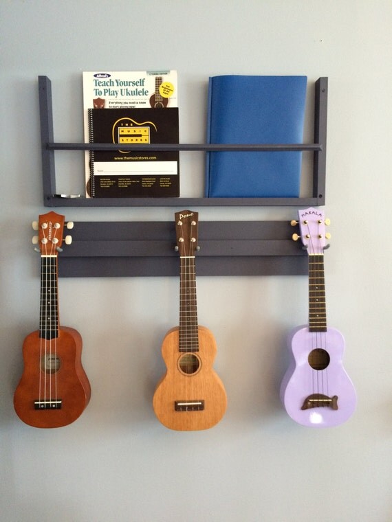 Wooden Ukulele Wall Hanger also great for by ObsessiveConstructor