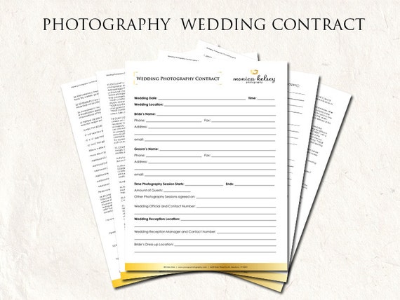 Wedding Contract Wedding Photography Contract Template