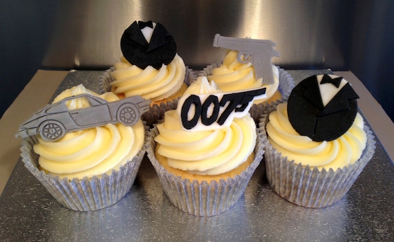 Edible Icing James Bond 007 Themed Cupcake By ACupfulofCake