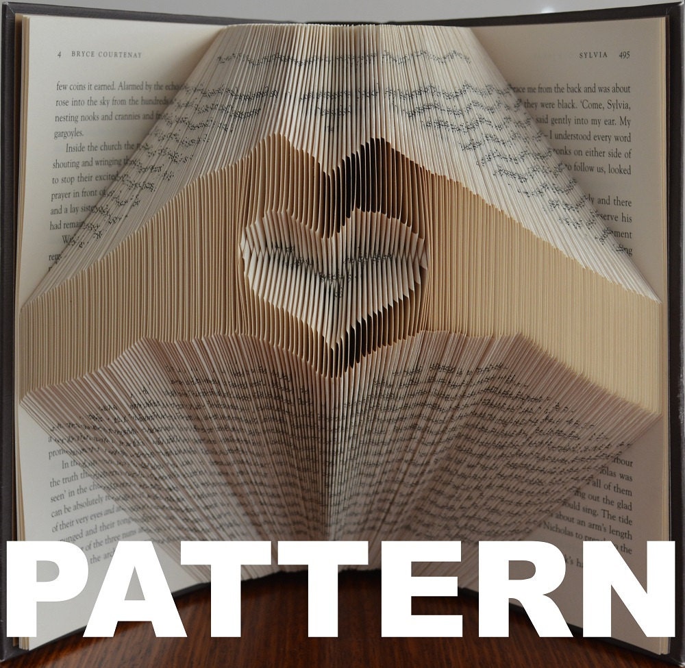 book folding pattern heart in hands free instructions