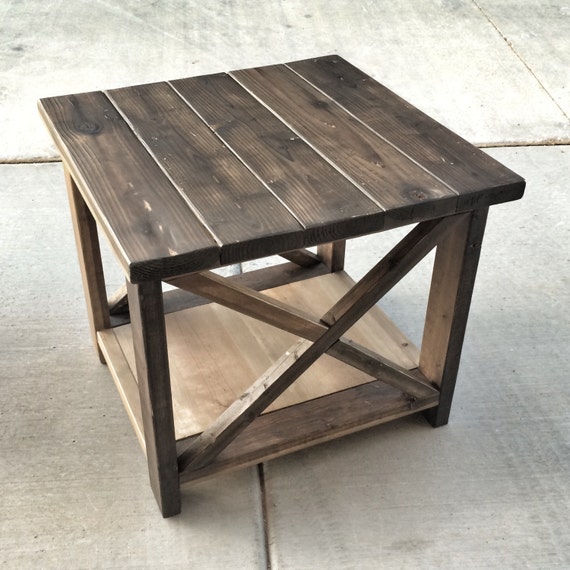 Items similar to Rustic Wood Sofa End Table Handmade on Etsy
