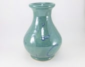 green and blue flower vase