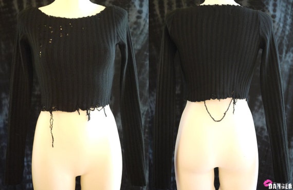 destroyed cropped sweater