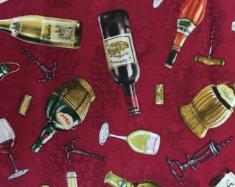 Popular items for wine themed fabric on Etsy