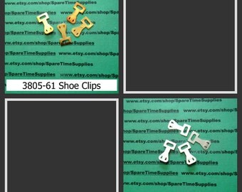 Shoe Clips - 1” x 1/2” - gold or silver - 4 pcs