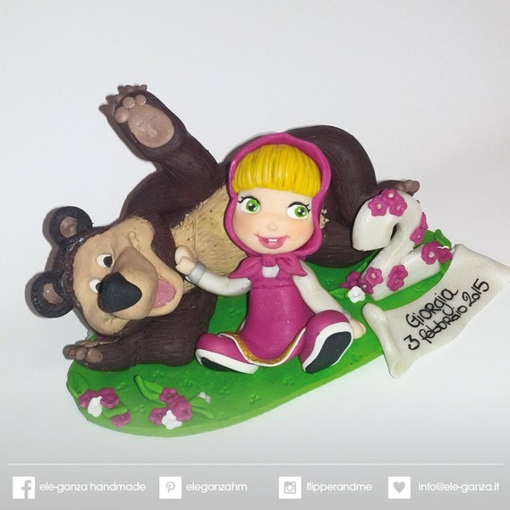 CUSTOM birthday cake topper masha and the bear by eleganza ...