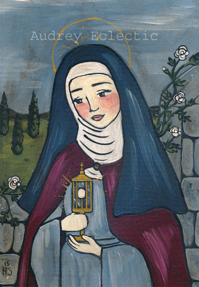 Saint Clare PRINT 8x10 christian saint art