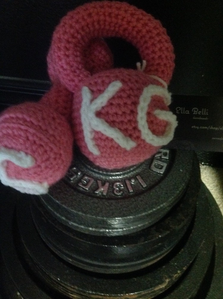 Fitness baby rattle kettlebell and dumbell set pink by ellabelli