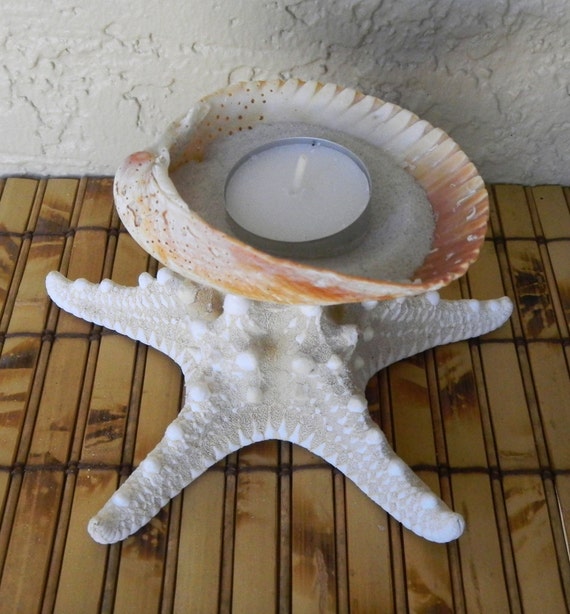 Starfish and Seashell Candle Holder Tealight Candle Holder