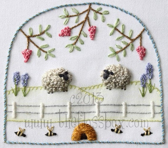 Stumpwork Sheep 3 Embroidery Pattern