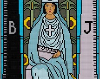 The High Priestess tarot card cross stitch pattern PDF Rider Waite Major Arcana