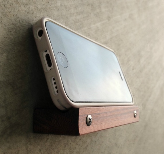 Wooden Cell Phone Holder Wall Mountable by andrewsreclaimed