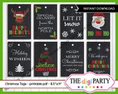 Items similar to Christmas gift tags printable chalkboard labels ...