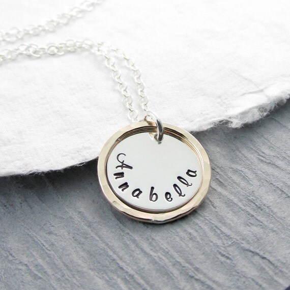 Name Necklace Personalized Jewelry Personalized Name Necklace Hammered ...