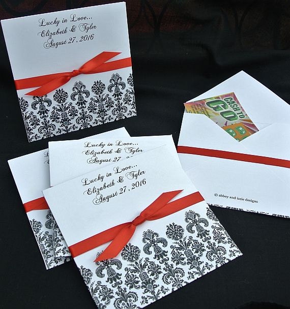 Wedding Favors For A Damask Wedding - Lottery Ticket Holders For Weddings - Wedding Favors Il_570xn