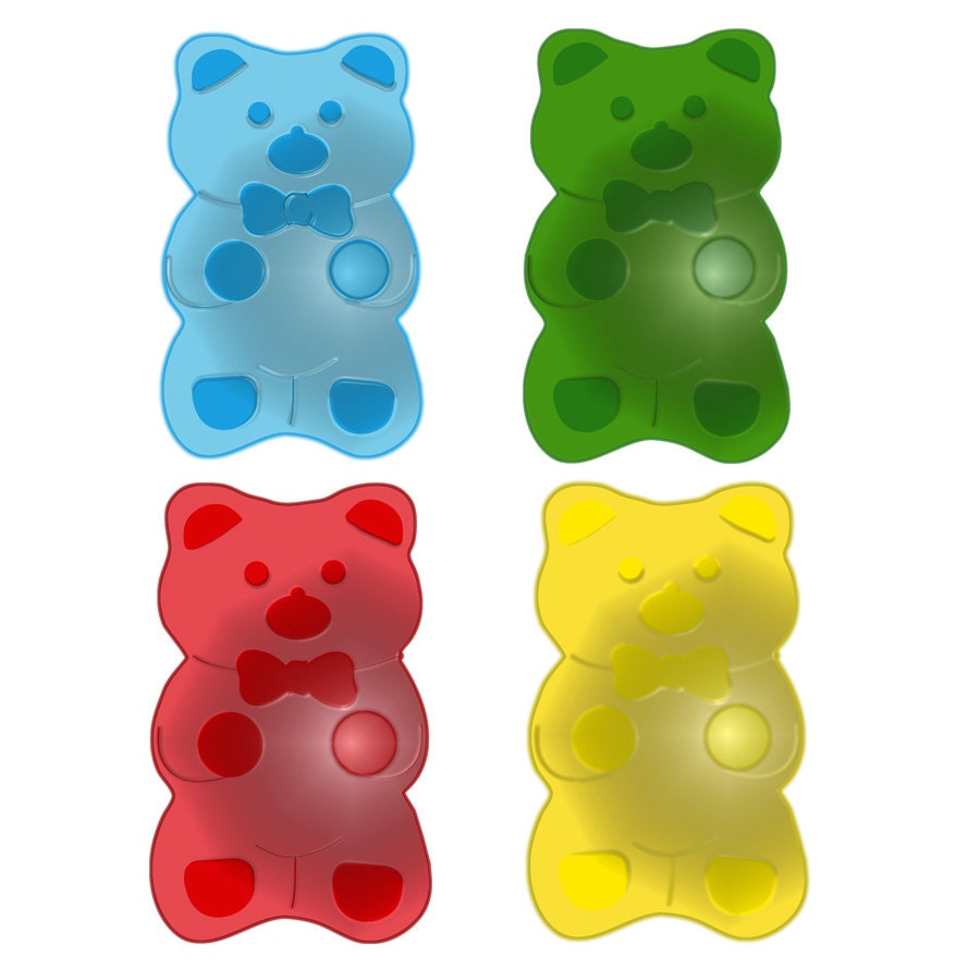 Gummy Bear Clip Art Instant Download for Stickers Cards Tags