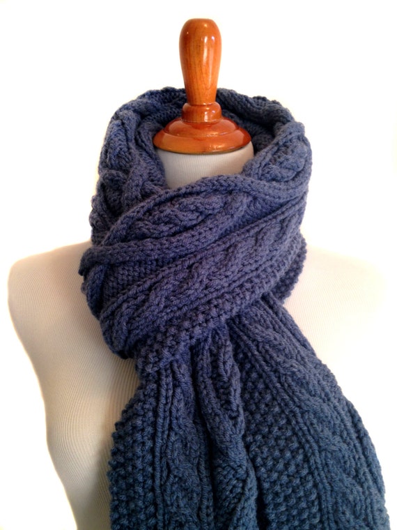 PDF Knitting Pattern. Cable Knit Scarf. Traditional Irish.