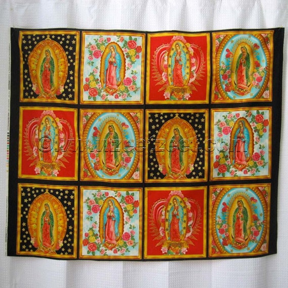 Virgin Mary Our Lady of Guadalupe Quilt Fabric PANEL
