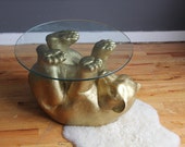 Gold Bear Figure Table