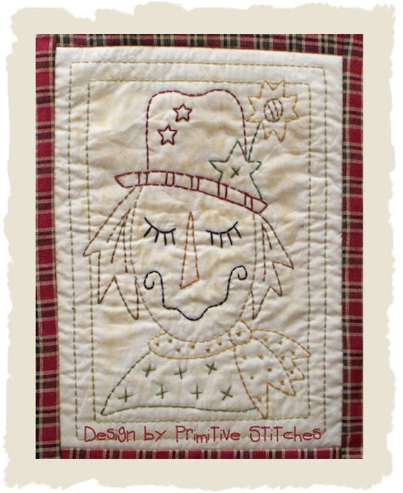 Blink Scarecrow-Primitive Stitchery  E-PATTERN by Primitive Stitches-Instant Download