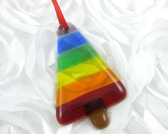 Colorful Glass Rainbow Christmas Tree Ornament