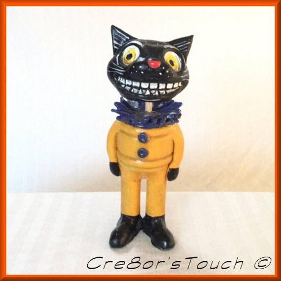 Black Cat Vintage Styled Halloween Dashboard Bobble Head