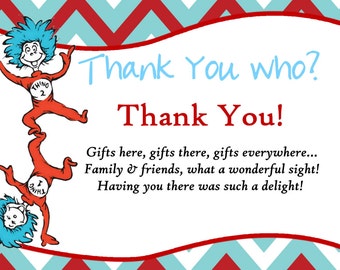 Dr. Seuss Thank You Card Thank You Birthday Cards Chalkboard