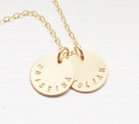 Personalized Gold Necklace, Personalized Necklace, Hand Stamped Jewelry