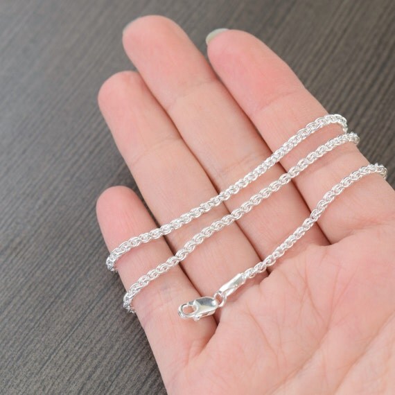 Unisex sterling silver chain necklace Woven by southpawstudios