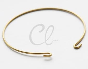 6 Pieces Raw Brass Cuff Bracelets - Bangle 65x1.4mm (1813C-U-253)