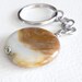Petrified Wood Keychain, Genuine Fossil, Round Agate Stone, Geology Key Fob