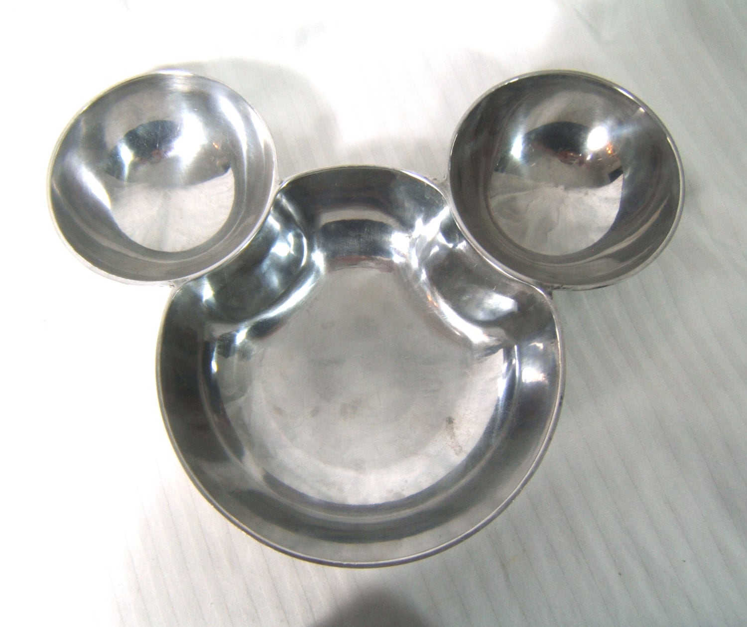 Vintage Retro Spaceage Mickey Mouse Disney Aluminum Chip & Dip Serving