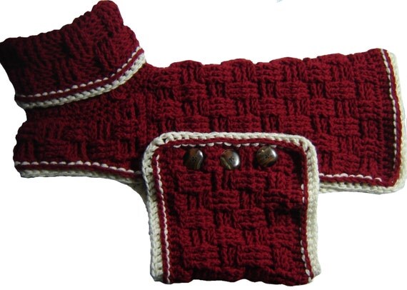 crochet dog small for pattern coat outfit sweater  Canine PATTERN PDF Sweater file.  CROCHET coat Dog