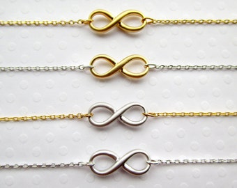 Infinity Necklace - Silver or Gold Infinity Charm Necklace Infinity Necklace Infinity Jewelry Bridesmaid Gift Jewelry Wedding Gift