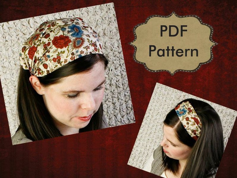 ADULT Head covering Pattern Headcovering Pattern Wide Fabric