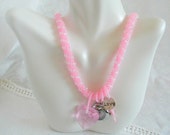 Pink Heart Charm Watch Necklace~Valentines Necklace~Watch Necklace~Unique Watch necklace~Crystal Heart Necklace~Heart Watch~Pink Watch