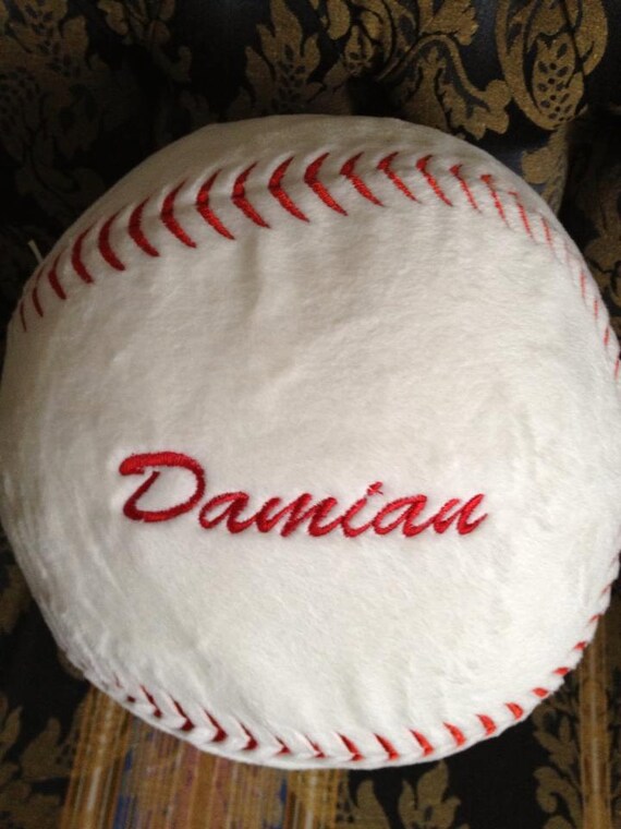 Personalized Stuffed Baseball Pillow by PfantasyOriginals on Etsy