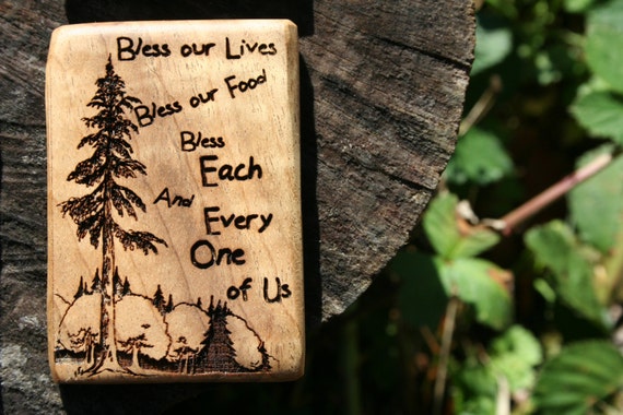 Refrigerator Magnet- Blessing Magnet- Wooden Refrigerator Magnet In Juniper Wood or Oregon Myrtlewood